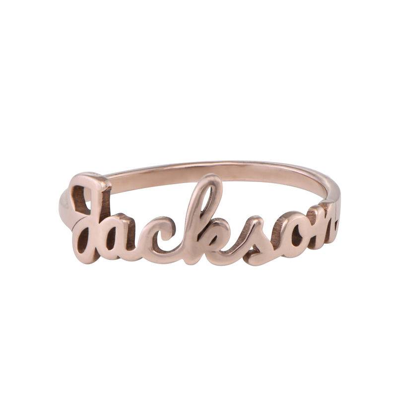 Script Name Ring in 18ct Rose Gold Plating-3 product photo