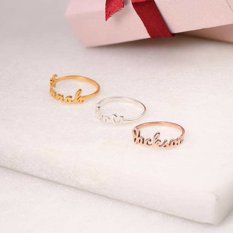 Script Name Ring in Rose Gold Plating product photo
