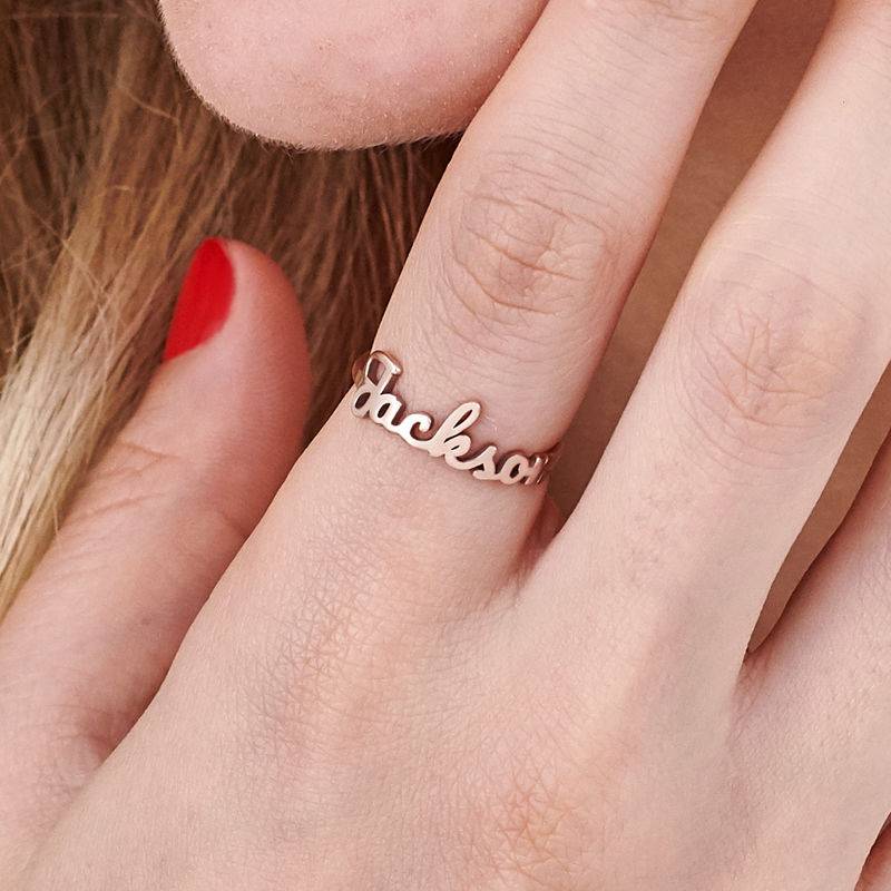 Script Name Ring in Rose Gold Plating product photo