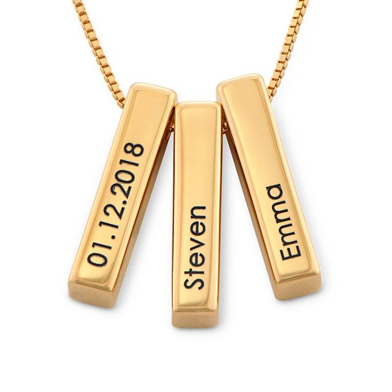 Short 3D Necklace Bar in Gold Plating product photo