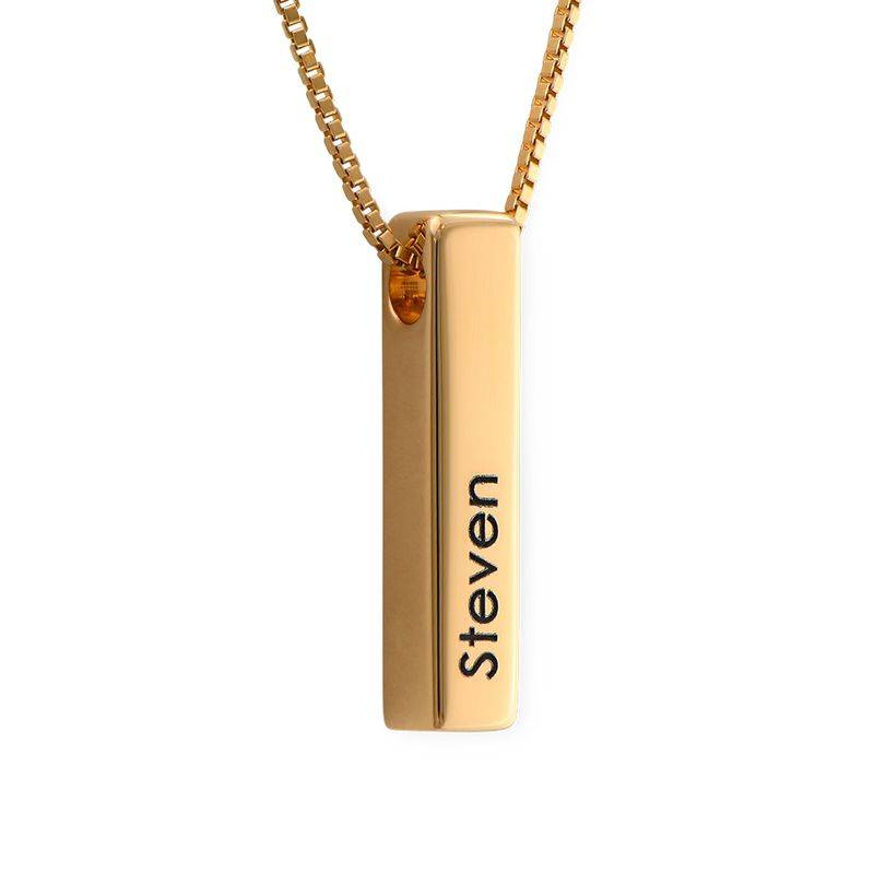 Short 3D Necklace Bar in Gold Plating-3 product photo