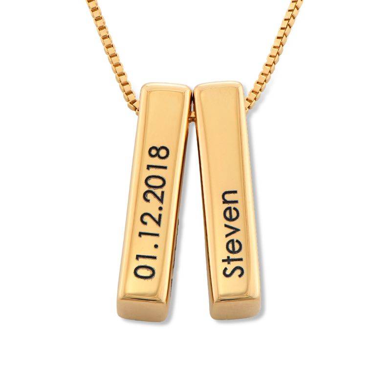 Short 3D Necklace Bar in Gold Plating-7 product photo
