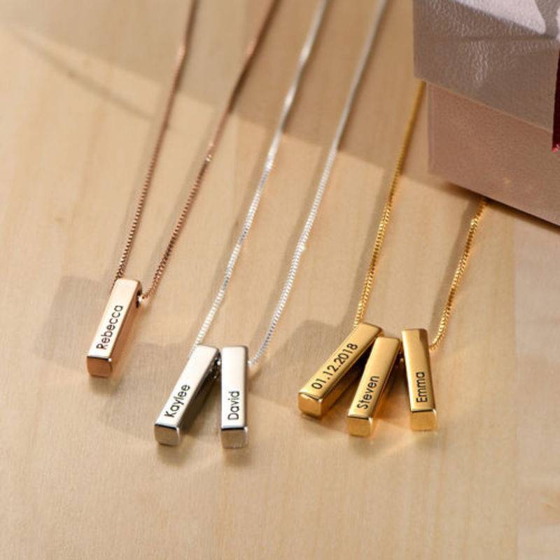 Short 3D Necklace Bar in Gold Plating product photo