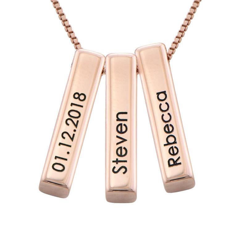 Short 3D Necklace Bar in Rose Gold Plated-5 product photo