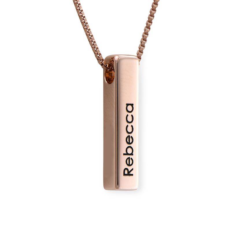 Short 3D Necklace Bar in Rose Gold Plated product photo