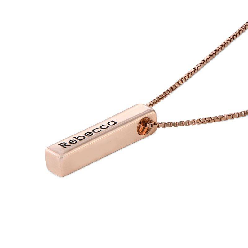 Short 3D Necklace Bar in Rose Gold Plated-1 product photo