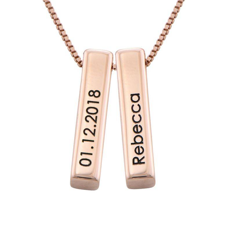 Short 3D Necklace Bar in Rose Gold Plated-1 product photo