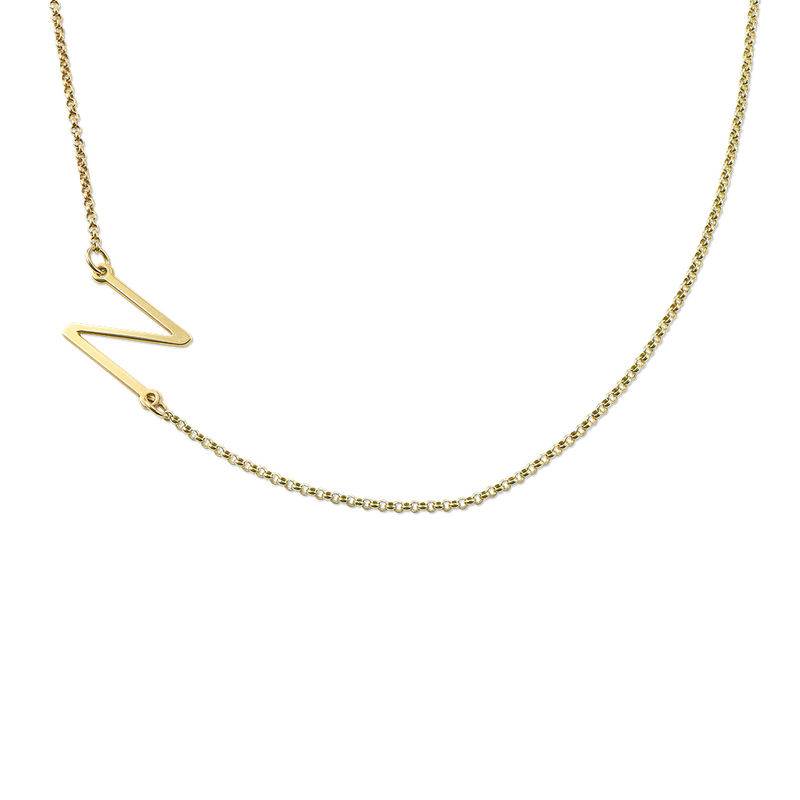 18ct Gold Plated Sideways Initial Necklace-4 product photo