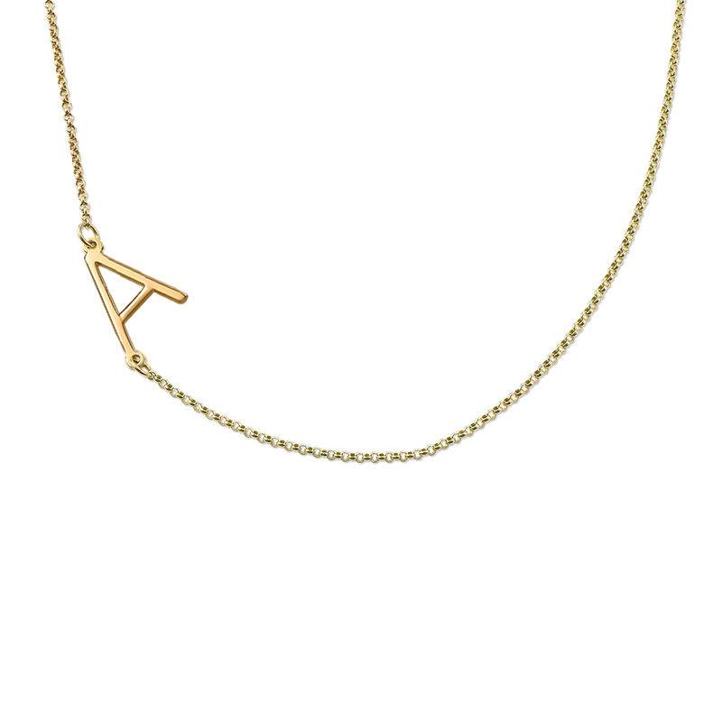 Sidelæns halskæde med bogstav i guld vermeil produkt billede