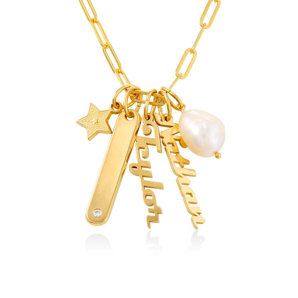 Siena Paperclip Chain Name Necklace in 18k Gold Plating product photo