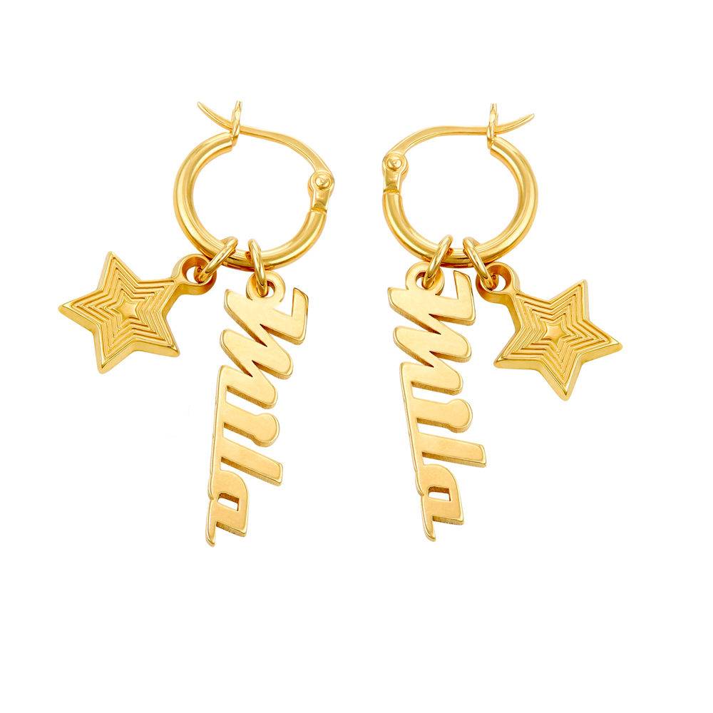 Siena Drop Name Earrings in 18k Gold Plating product photo