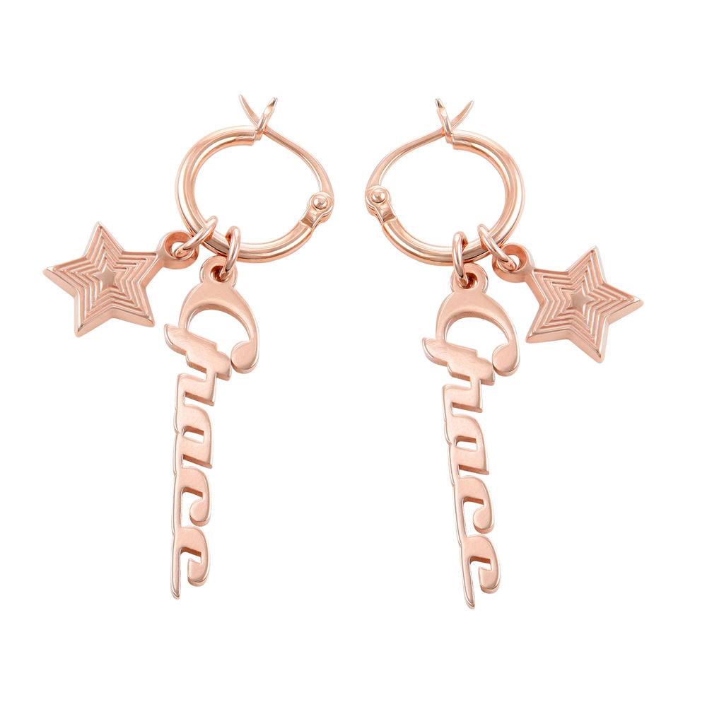 Siena Drop Name Earrings in 18k Rose Gold Plating-1 product photo