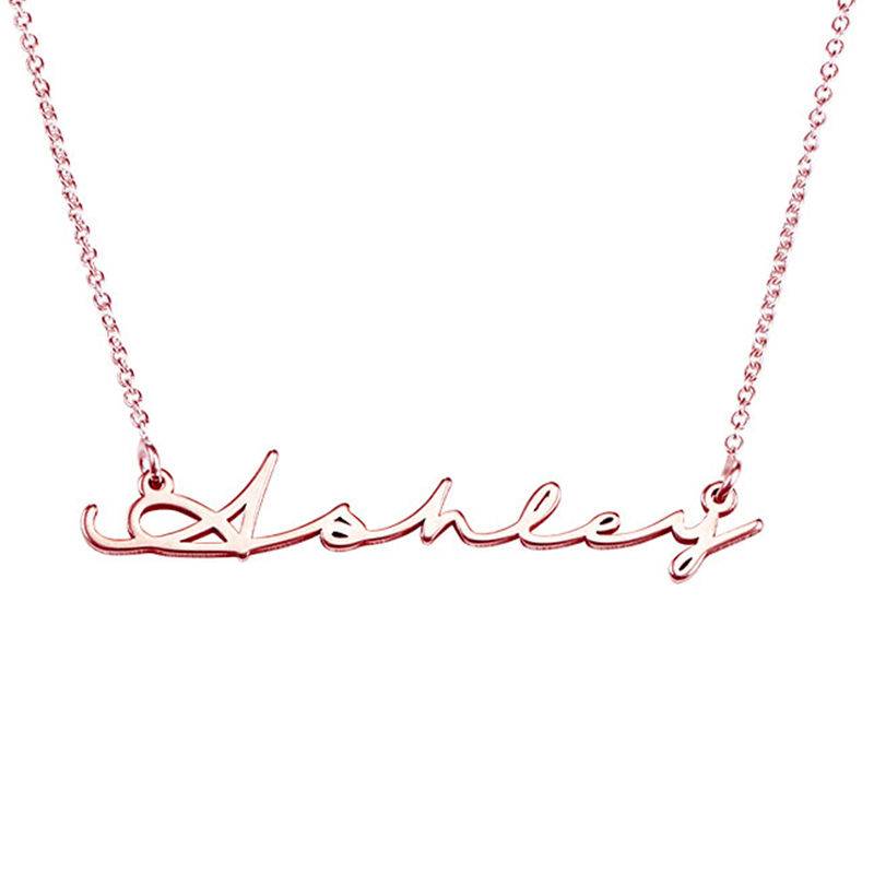 Signature Style Name Necklace in Rose Gold Plated-5 product photo