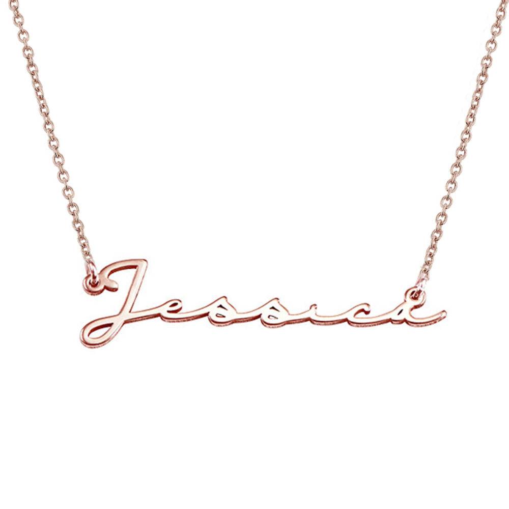 Naamketting in Signatuurstijl in Rosé Verguld
