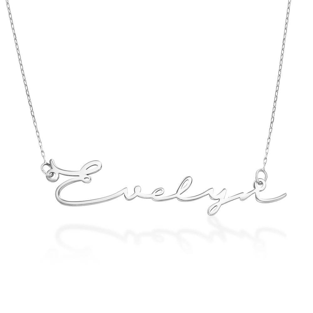 Signature Style Name Necklace - White Gold-2 product photo