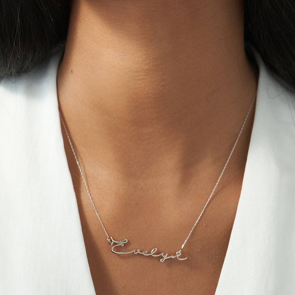 Signature Style Name Necklace in 10ct White Gold-2 product photo
