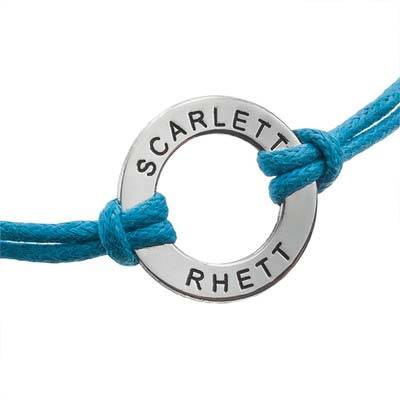 Leather Style Cord Engraved Bracelet product photo