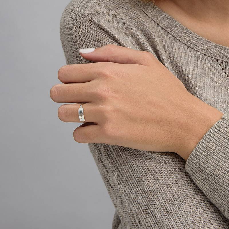 Zilveren Gegraveerde Ring met Naamplaat-3 Productfoto