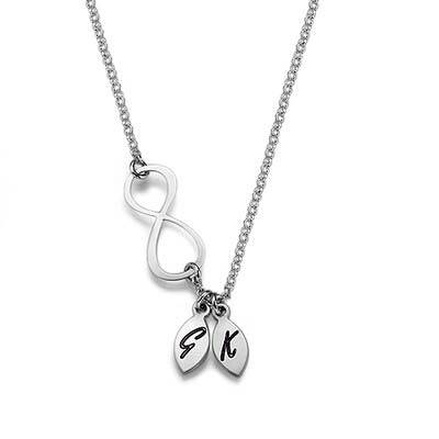 Infinity Halsband med Initialer i Silver-2 produktbilder