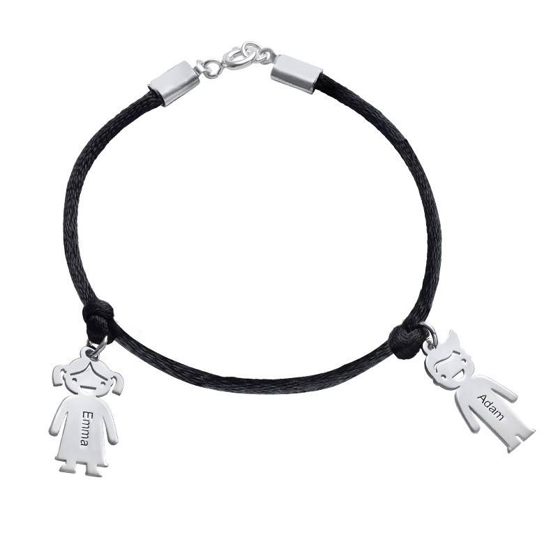 Silver Mum Bracelet with Engraved Kids Charms product photo