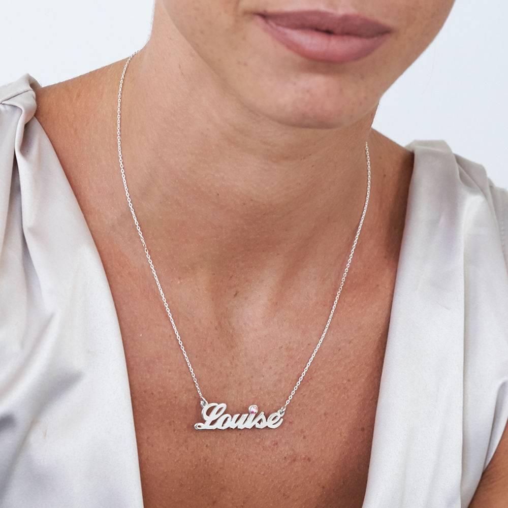 Sterling Silver Crystal Name Necklace-2 product photo