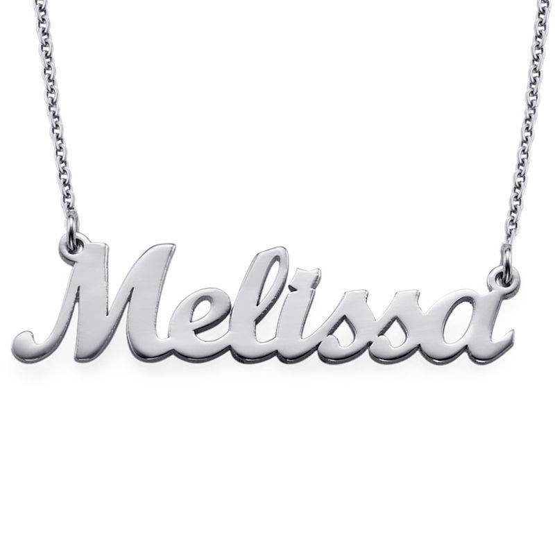 Script Style Name Necklace in Sterling Silver-1 product photo