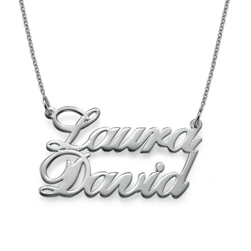 Two Name Pendant Necklace in Sterling Silver product photo