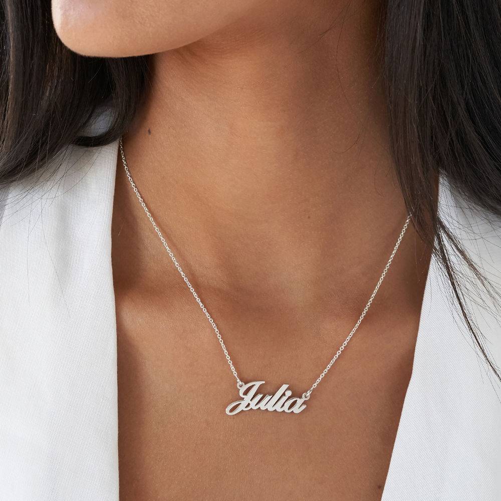 Hollywood Small Name Necklace in Premium Silver-3 product photo