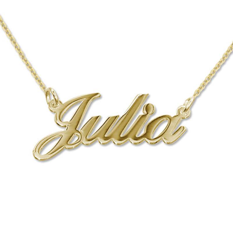 Small Classic Name Necklace in 10ct Gold Plated Sterling Silver product photo