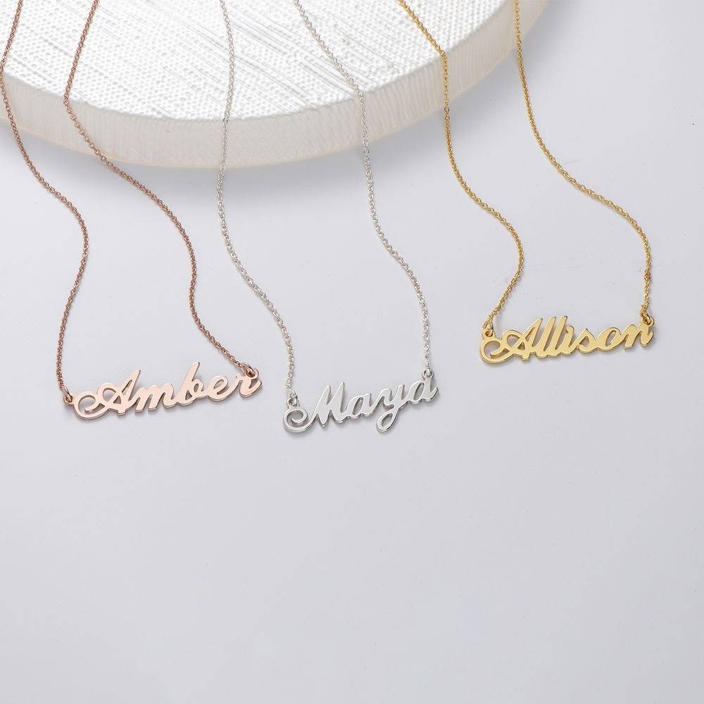 Small Classic Name Necklace in 18k Gold Plated Sterling Silver - Michael-3 product photo