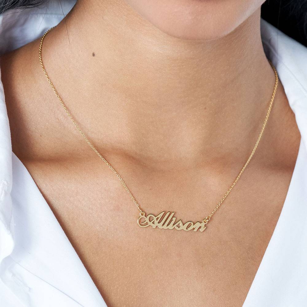 Small Classic Name Necklace in 18k Gold Plated Sterling Silver - Chris product photo