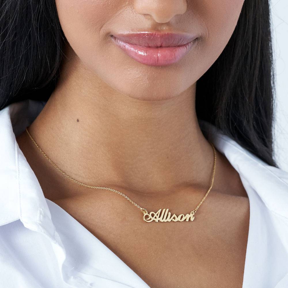 Small Classic Name Necklace in 18ct Gold Plated Sterling Silver product photo
