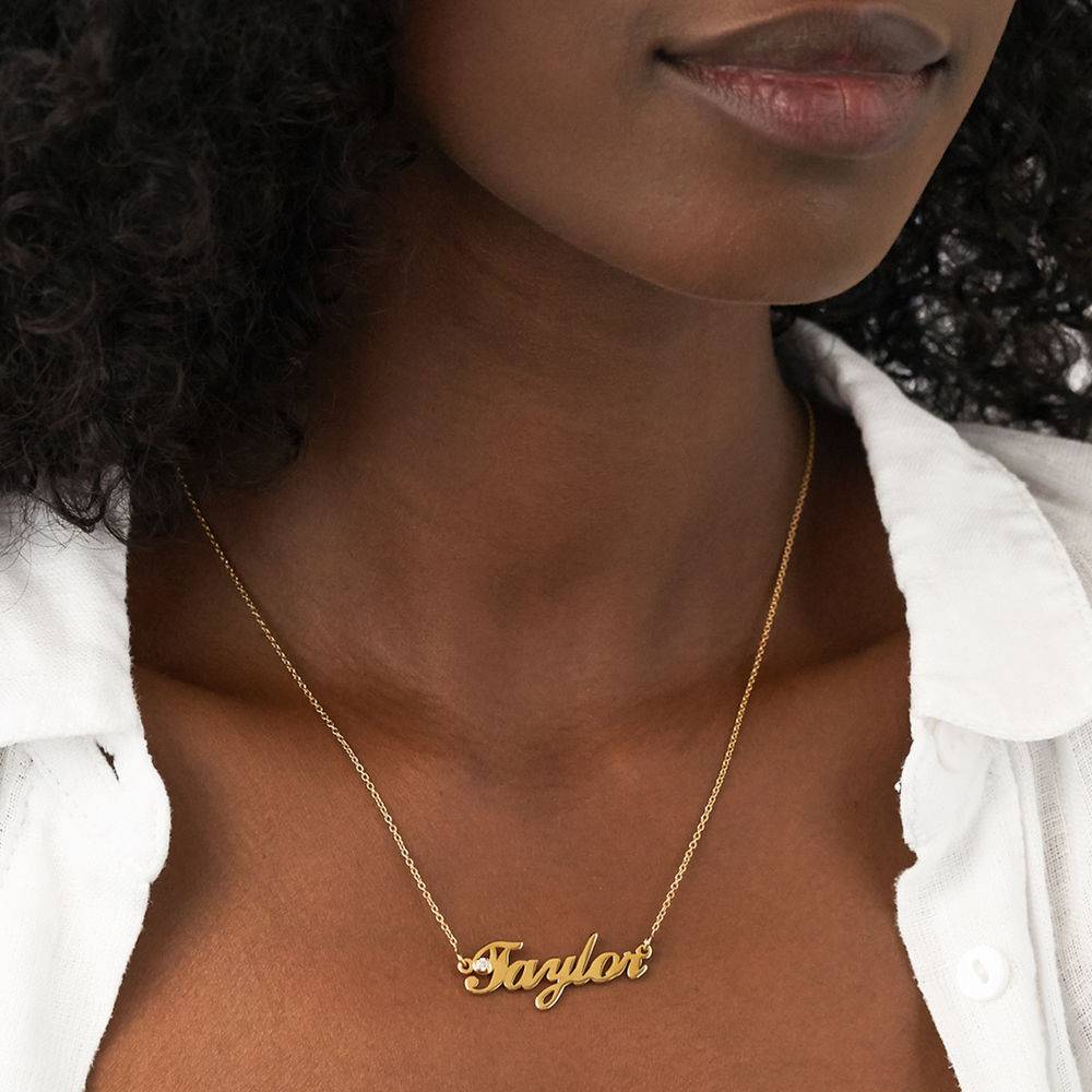 "Hollywood" Collar con Nombre Pequeño en Oro Vermeil de 18K-4 foto de producto