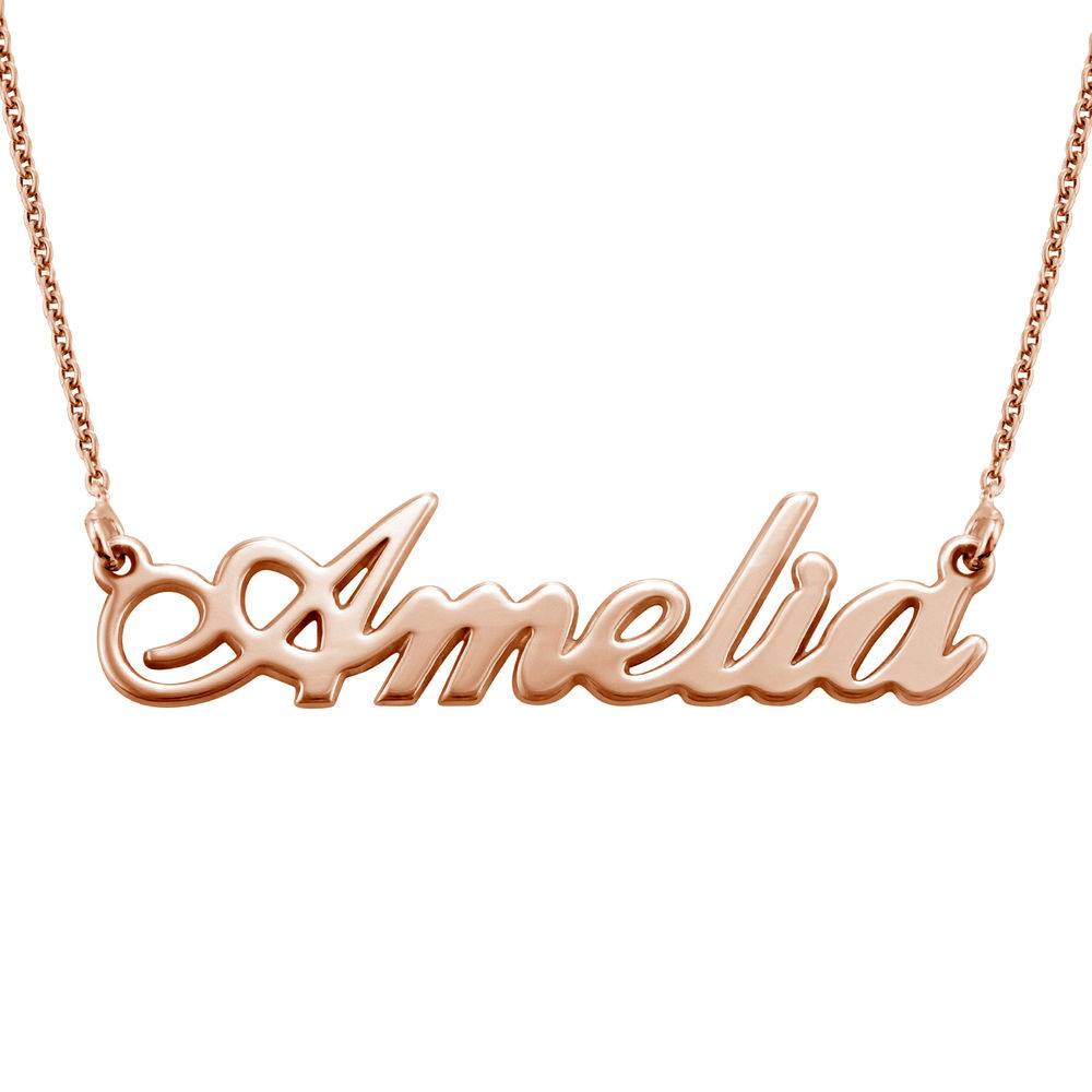 Hollywood Small Name Necklace in 18ct Rose Vermeil-3 product photo
