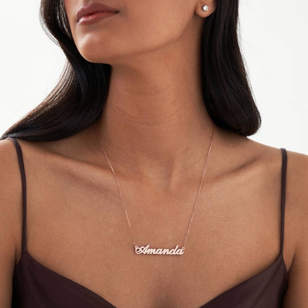 Hollywood Small Name Necklace in 14k Rose Gold-5 product photo