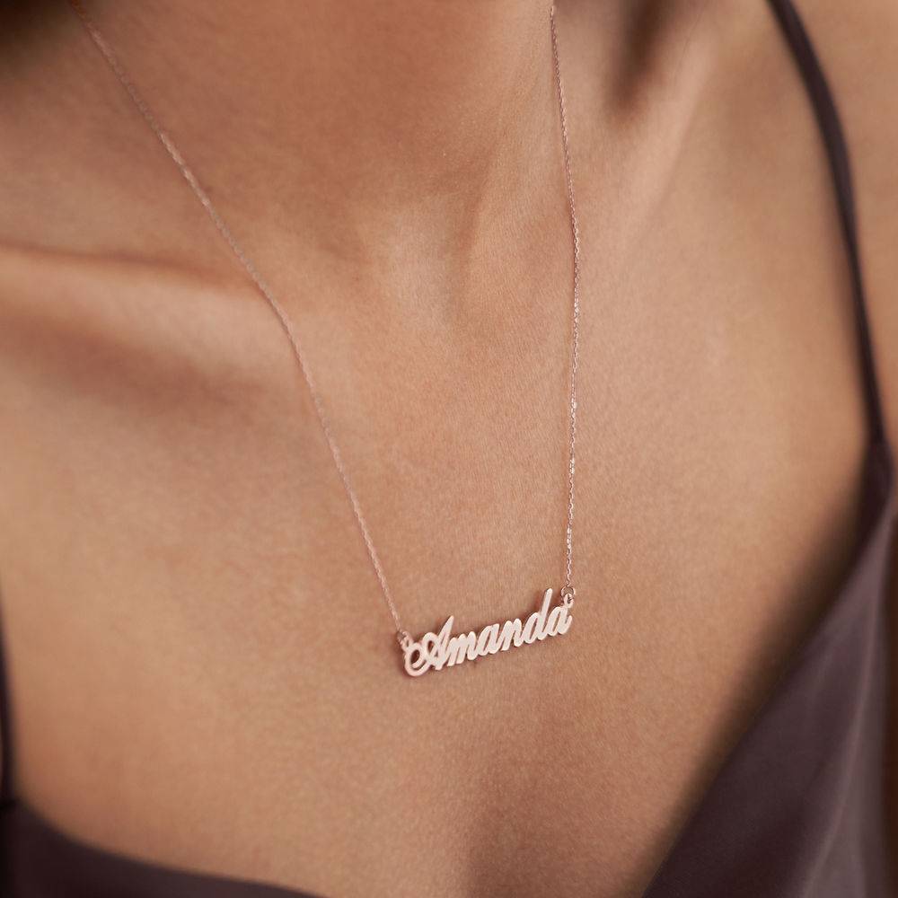 Hollywood Small Name Necklace in 14k Rose Gold-4 product photo