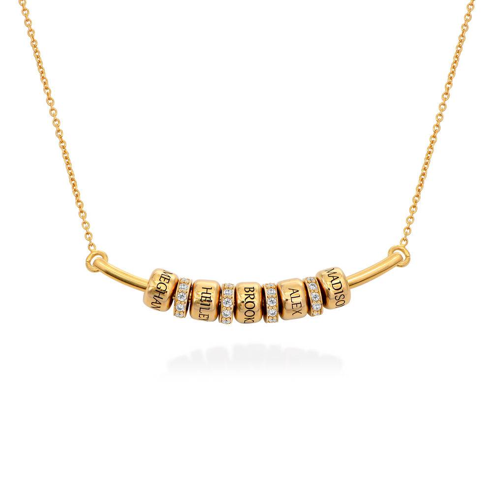 Smile Bar Necklace with Custom Beads in Gold Plating-2 product photo