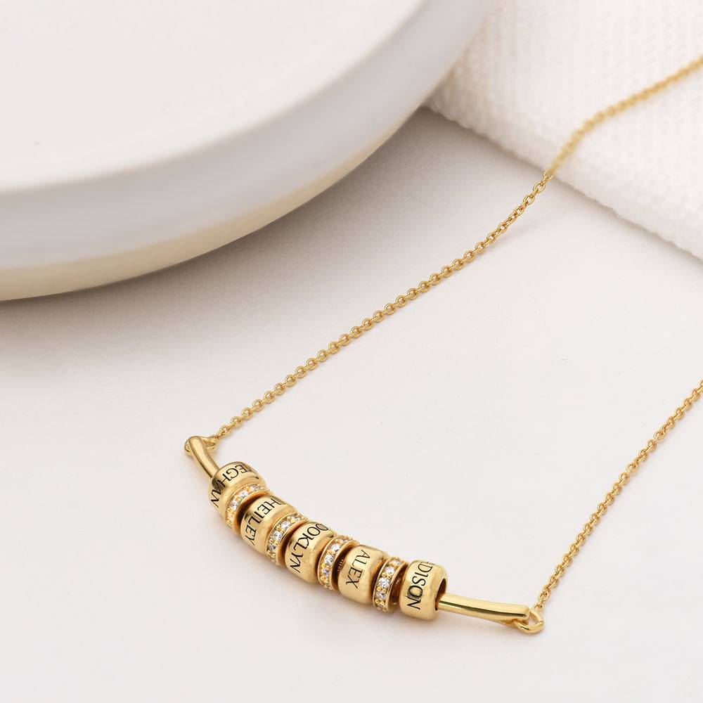 Smile Bar Necklace with Custom Beads in Gold Plating-5 product photo