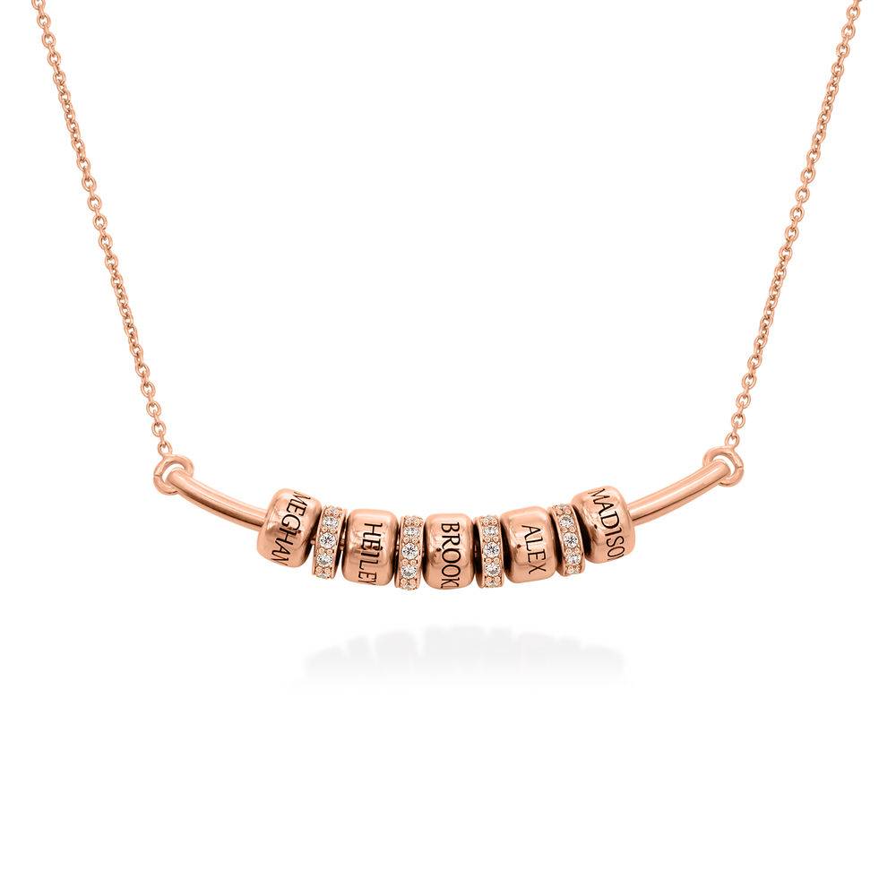 Smile Bar Necklace with Custom Beads in Rose Gold Plating-2 product photo