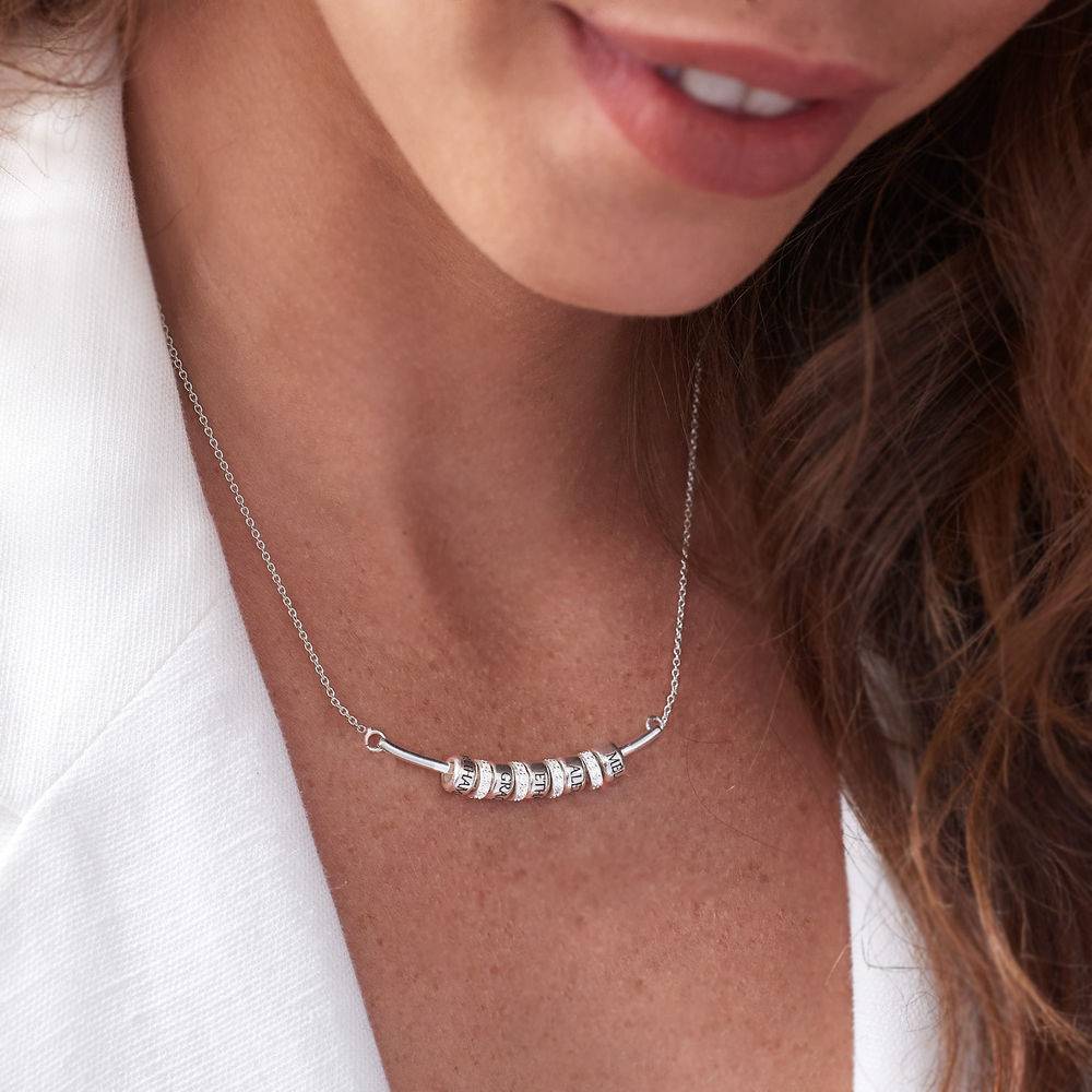 Smile Bar Necklace with Custom Beads in Sterling Silver product photo