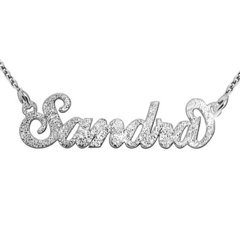 Sparkling Diamond-Cut Carrie Name Necklace in Sterling Silver-3 product photo
