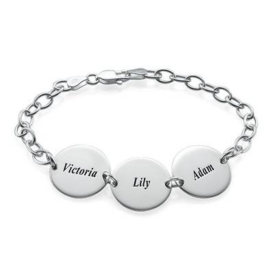 Special Gift for Mum – Disc Name Bracelet in Sterling Silver product photo