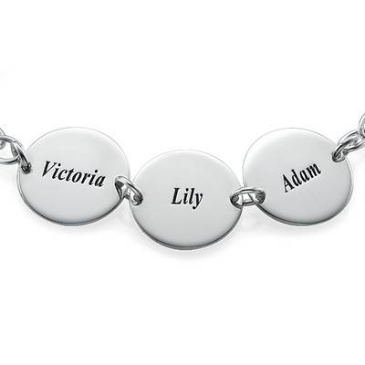 Special Gift for Mum – Disc Name Bracelet in Sterling Silver-2 product photo