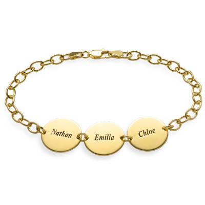 Special Gift for Mum - Disc Name Bracelet with 18ct Gold Plating product photo