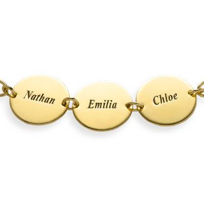Special Gift for mum – Disc Name Bracelet with in 18ct Gold Plating-2 product photo
