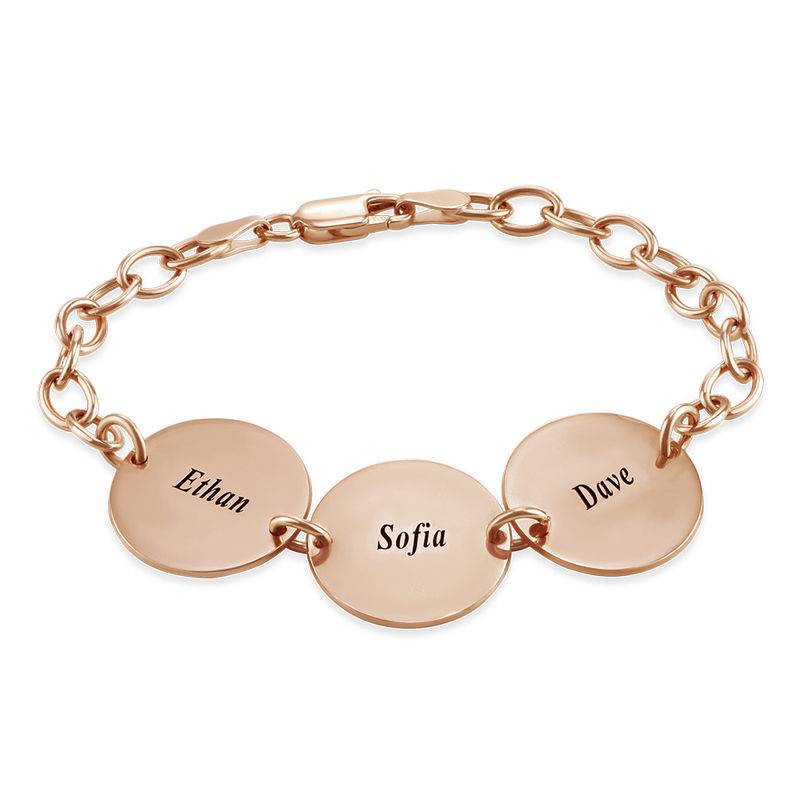 Special Gift for Mom - Disc Name Bracelet with 18K Rose Gold Plating product photo