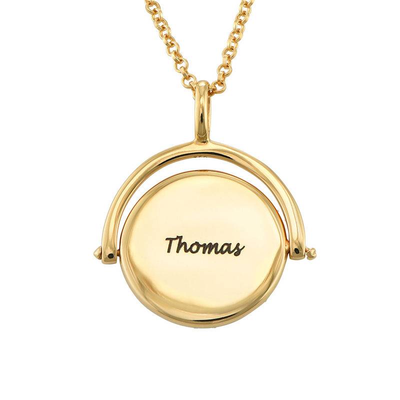 Spinning Engraved Necklace in Gold Plating-2 product photo