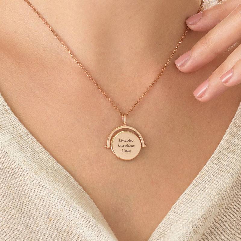 Spinning Engraved Necklace in Rose Gold Plating-1 product photo