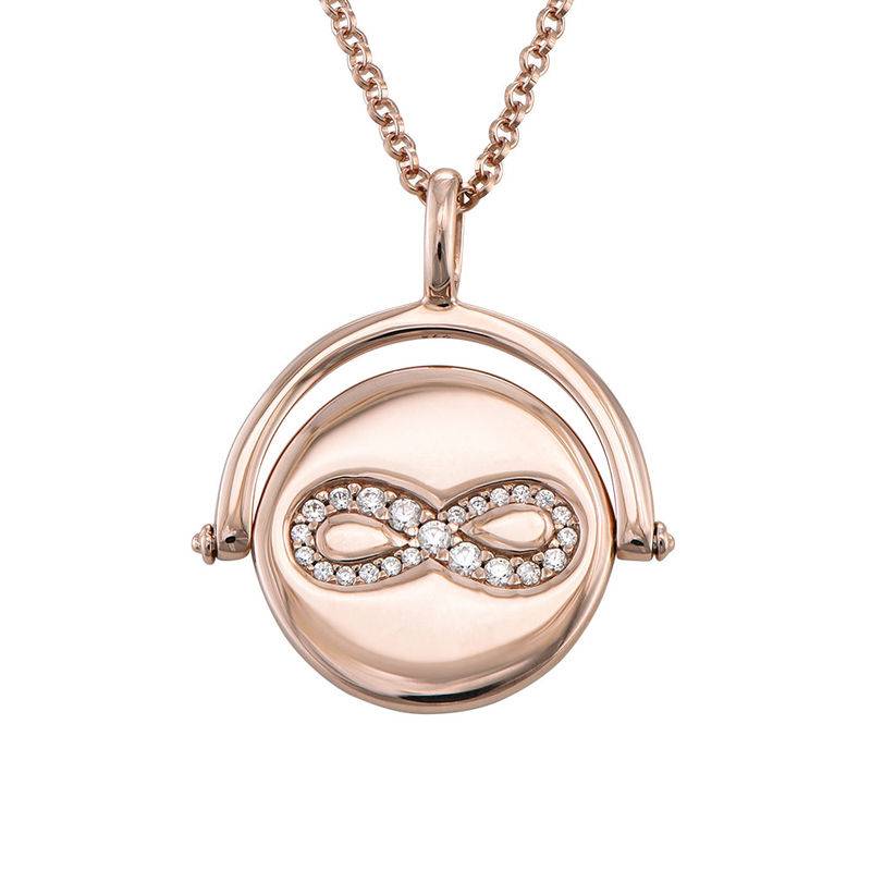 Spinning Infinity  Pendant Necklace in Rose Gold Plating-1 product photo