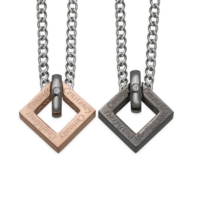 Quadratische für Sie & Ihn Halskettenset-1 Produktfoto